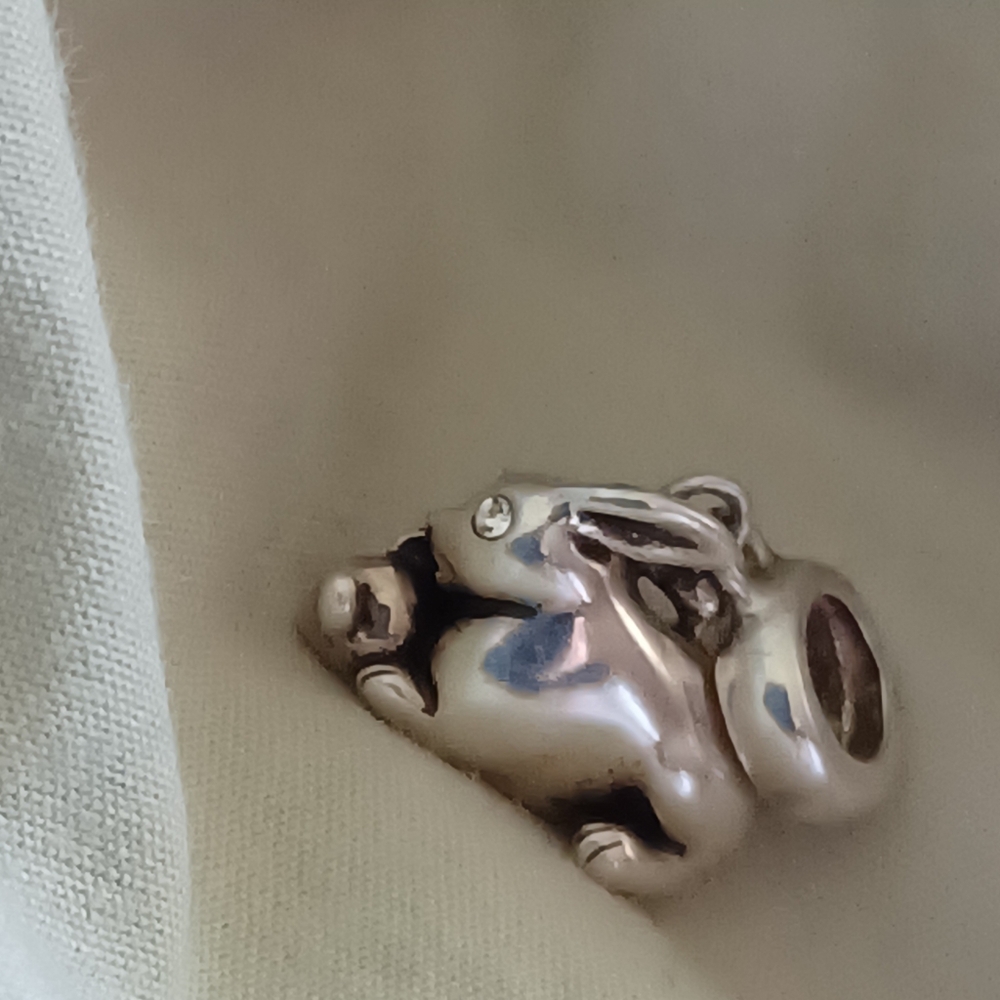 Bunny Rabbit Sterling Charm - Picture 4 of 5